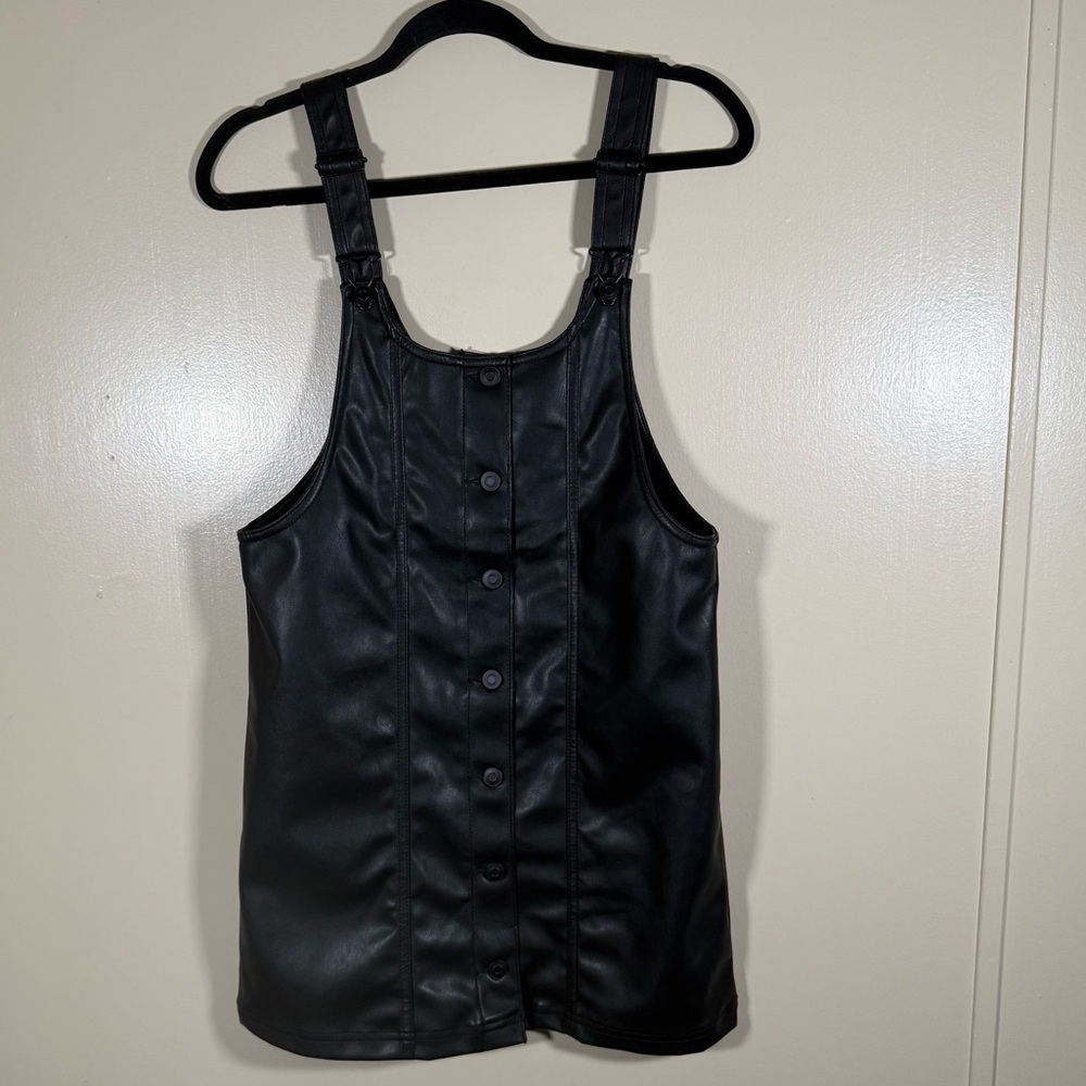 Celebrity Pink Faux Leather Mini Dress Jet Black size XS - Picture 1 of 6